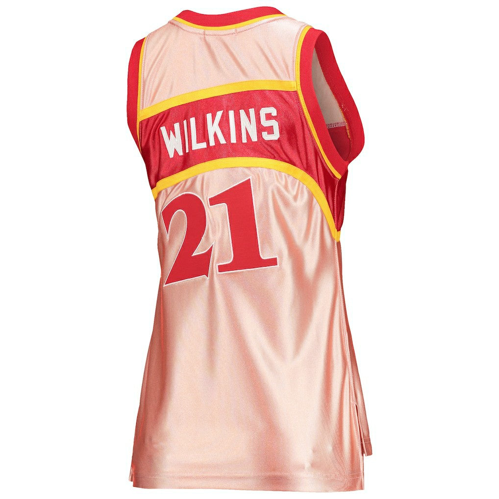 Dominique Wilkins Atlanta Hawks Women's 75th Anniversary Rose Gold 1986 Swingman Jersey - Pink outlet