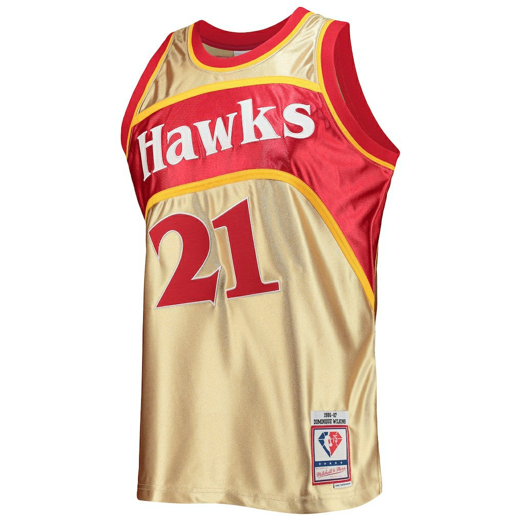Dominique Wilkins Atlanta Hawks 75th Anniversary 1986/87 Hardwood Classics Swingman Jersey - Gold sale