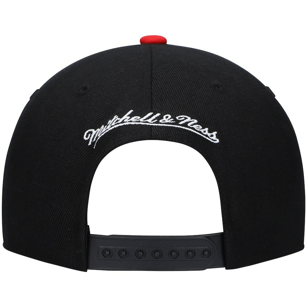 Philadelphia 76ers Hardwood Classics Low Big Face Snapback Hat - Black/Red for sale