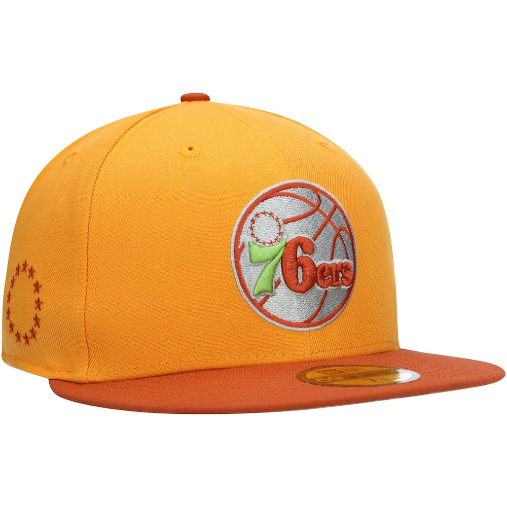 Philadelphia 76ers 59FIFTY Fitted Hat - Gold/Rust online