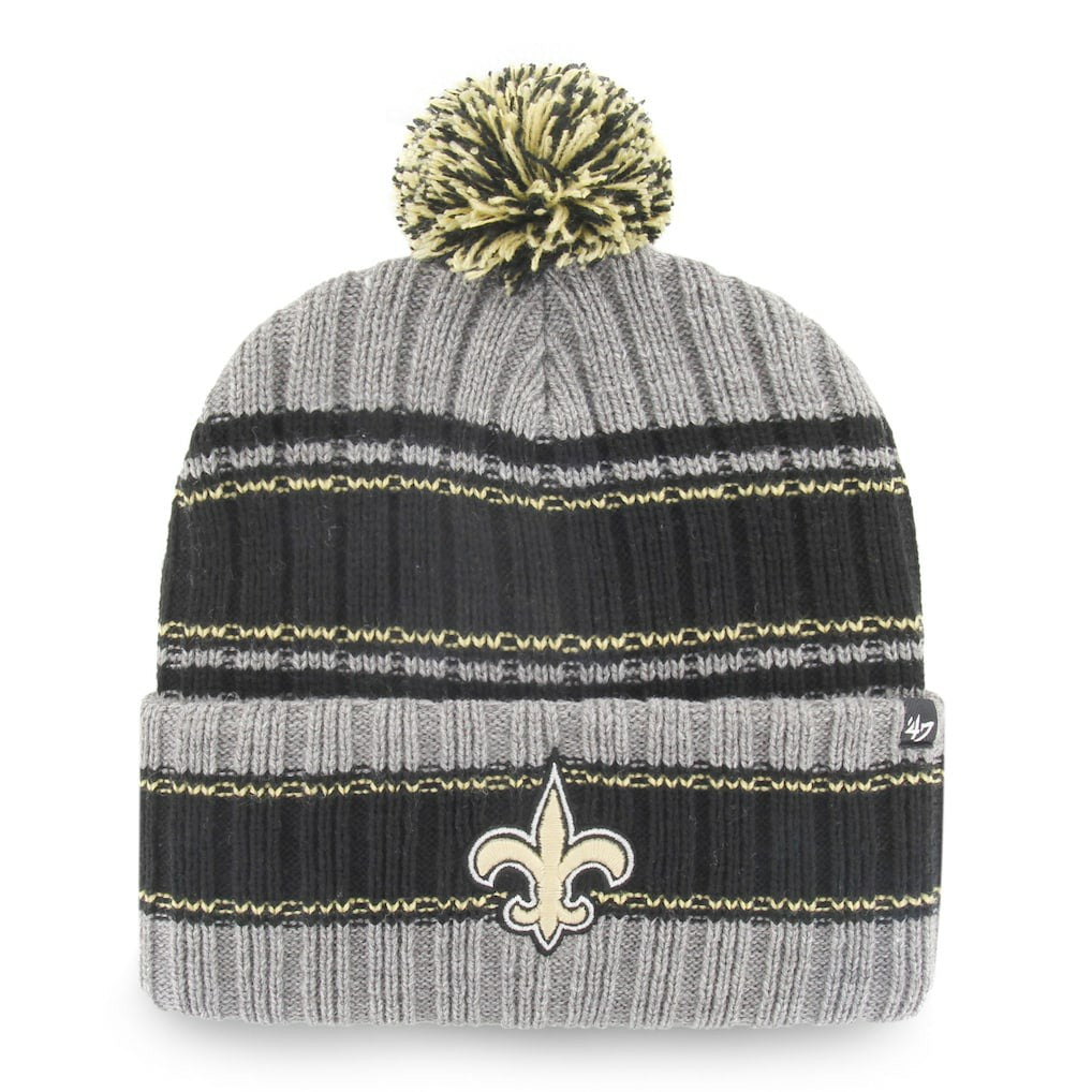 New Orleans Saints '47 Rexford Cuffed Knit Hat with Pom - Graphite/Black discount