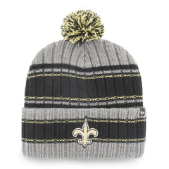 New Orleans Saints '47 Rexford Cuffed Knit Hat with Pom - Graphite/Black discount
