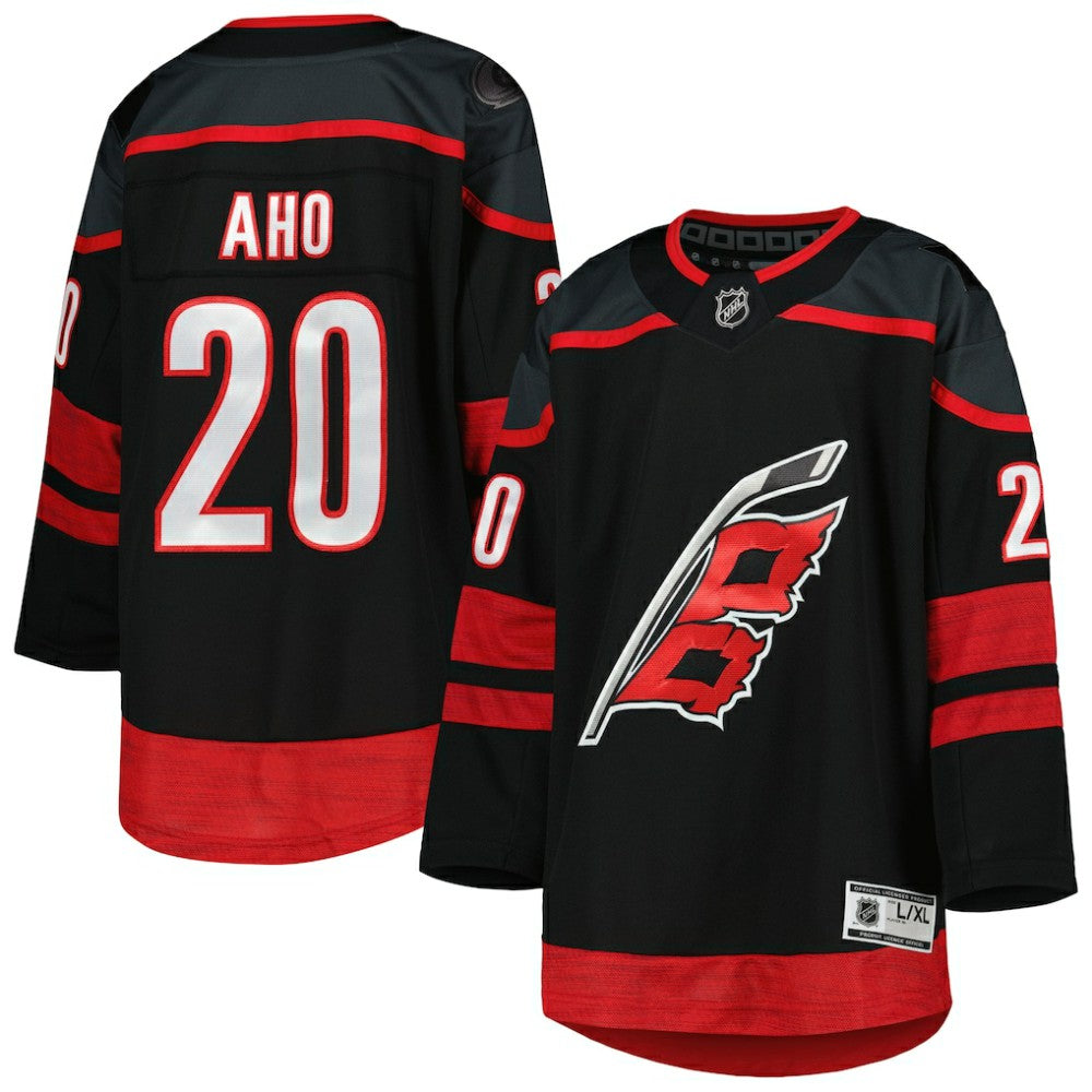 Sebastian Aho Carolina Hurricanes Youth Home Premier Player Jersey - Black Jerseys