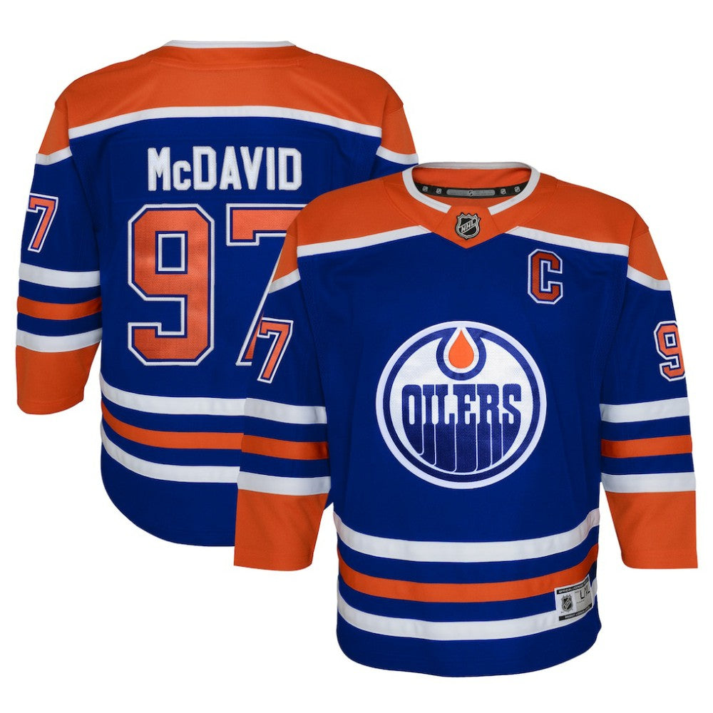 Connor McDavid Edmonton Oilers Youth Home Premier Player Jersey - Royal Jerseys