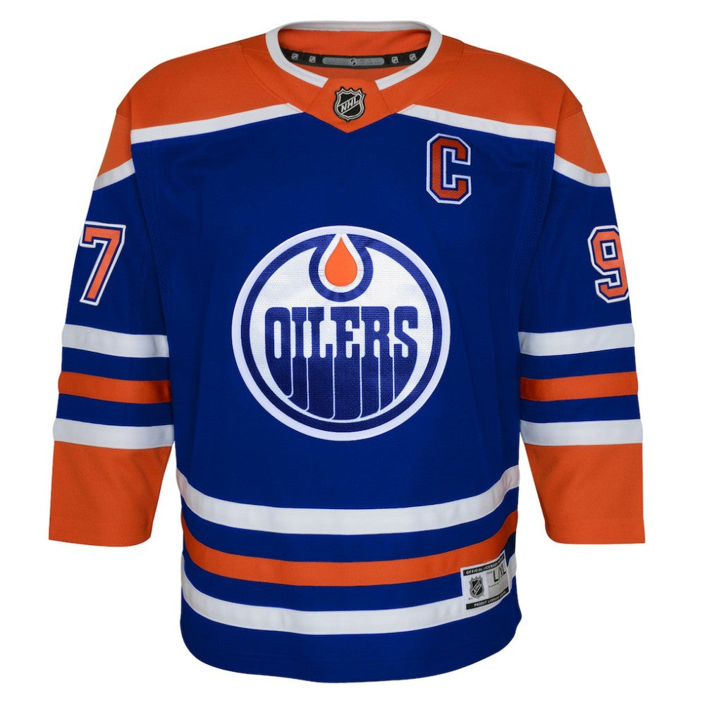 Connor McDavid Edmonton Oilers Youth Home Premier Player Jersey - Royal Jerseys