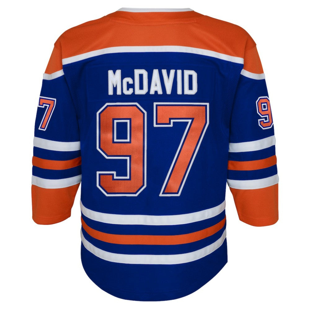Connor McDavid Edmonton Oilers Youth Home Premier Player Jersey - Royal Jerseys