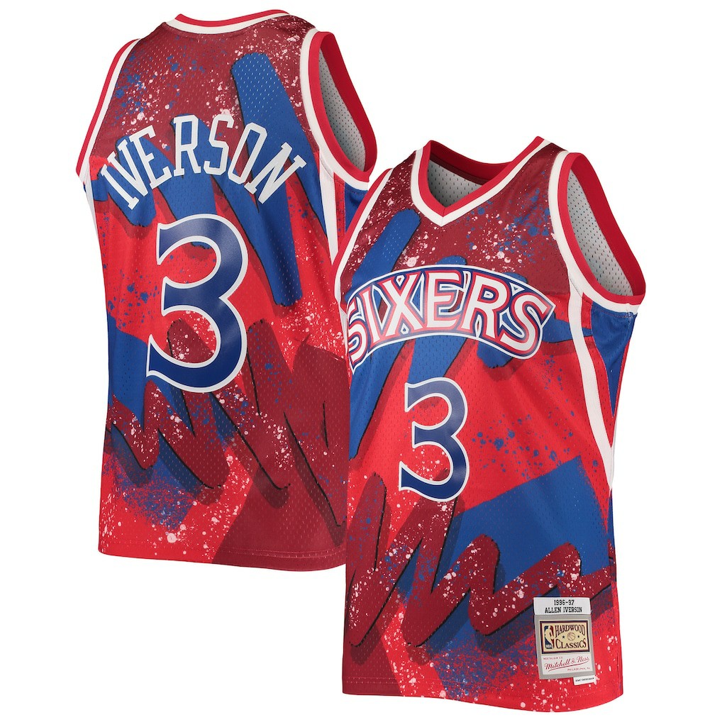 Allen Iverson Philadelphia 76ers Hardwood Classics 1996/97 Hyper Hoops Swingman Jersey - Red on sale