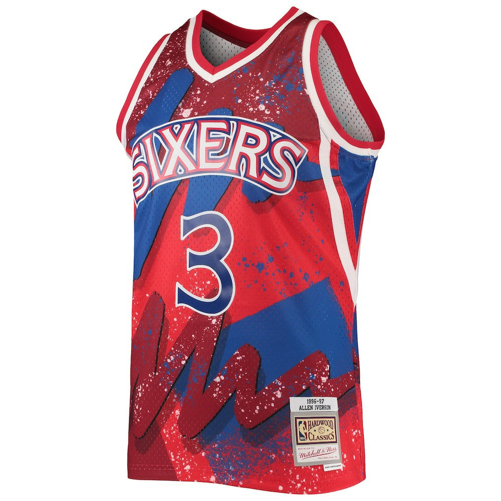 Allen Iverson Philadelphia 76ers Hardwood Classics 1996/97 Hyper Hoops Swingman Jersey - Red on sale