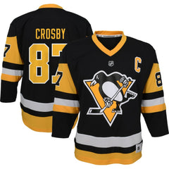 Sidney Crosby Pittsburgh Penguins Youth Captain Patch Home Replica Player Jersey - Black Jerseys