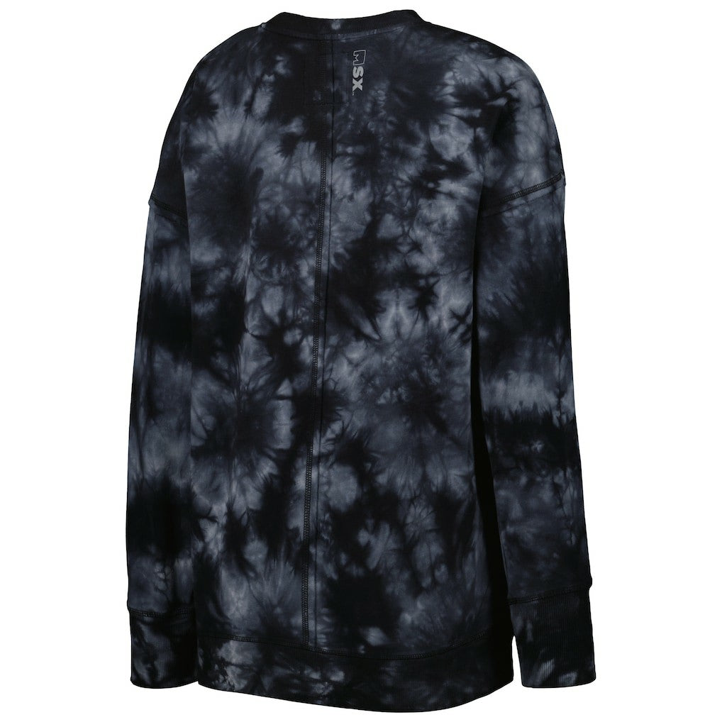 New Orleans Saints MSX by Michael Strahan Women's Bailey Tie-Dye Tri-Blend Pullover Sweatshirt - Black discount