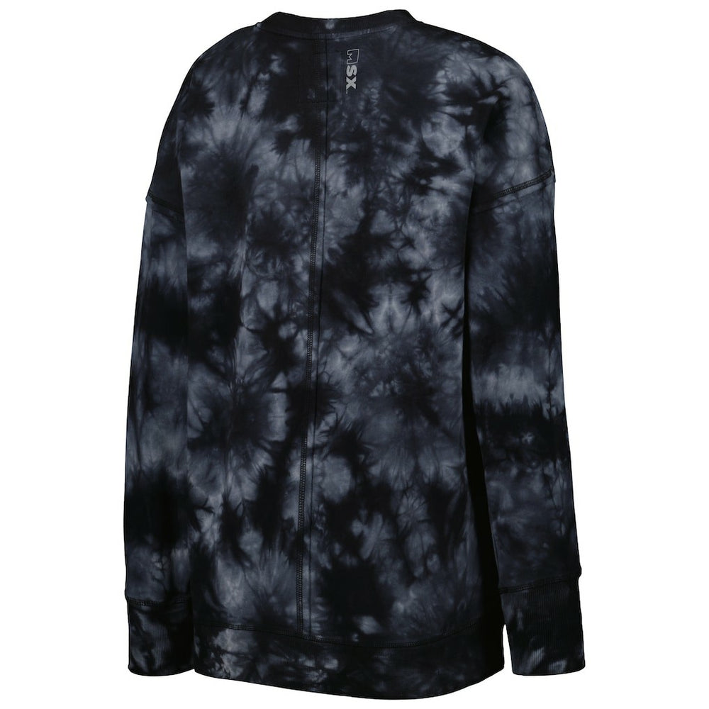New Orleans Saints MSX by Michael Strahan Women's Bailey Tie-Dye Tri-Blend Pullover Sweatshirt - Black discount