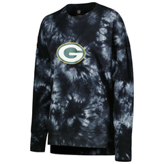 Green Bay Packers MSX by Michael Strahan Women's Bailey Tie-Dye Tri-Blend Pullover Sweatshirt - Black on sale