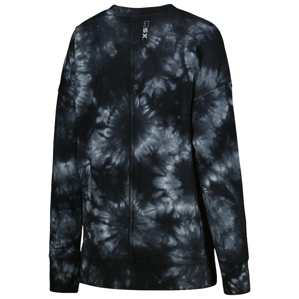 Green Bay Packers MSX by Michael Strahan Women's Bailey Tie-Dye Tri-Blend Pullover Sweatshirt - Black on sale