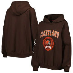 Cleveland Browns Tommy Hilfiger Women's Becca Drop Shoulder Pullover Hoodie - Brown outlet