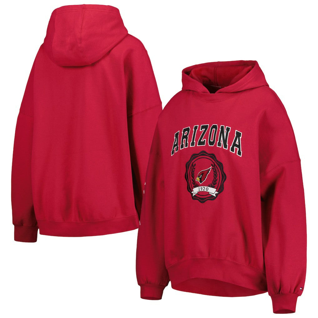 Arizona Cardinals Tommy Hilfiger Women's Becca Drop Shoulder Pullover Hoodie - Cardinal for sale