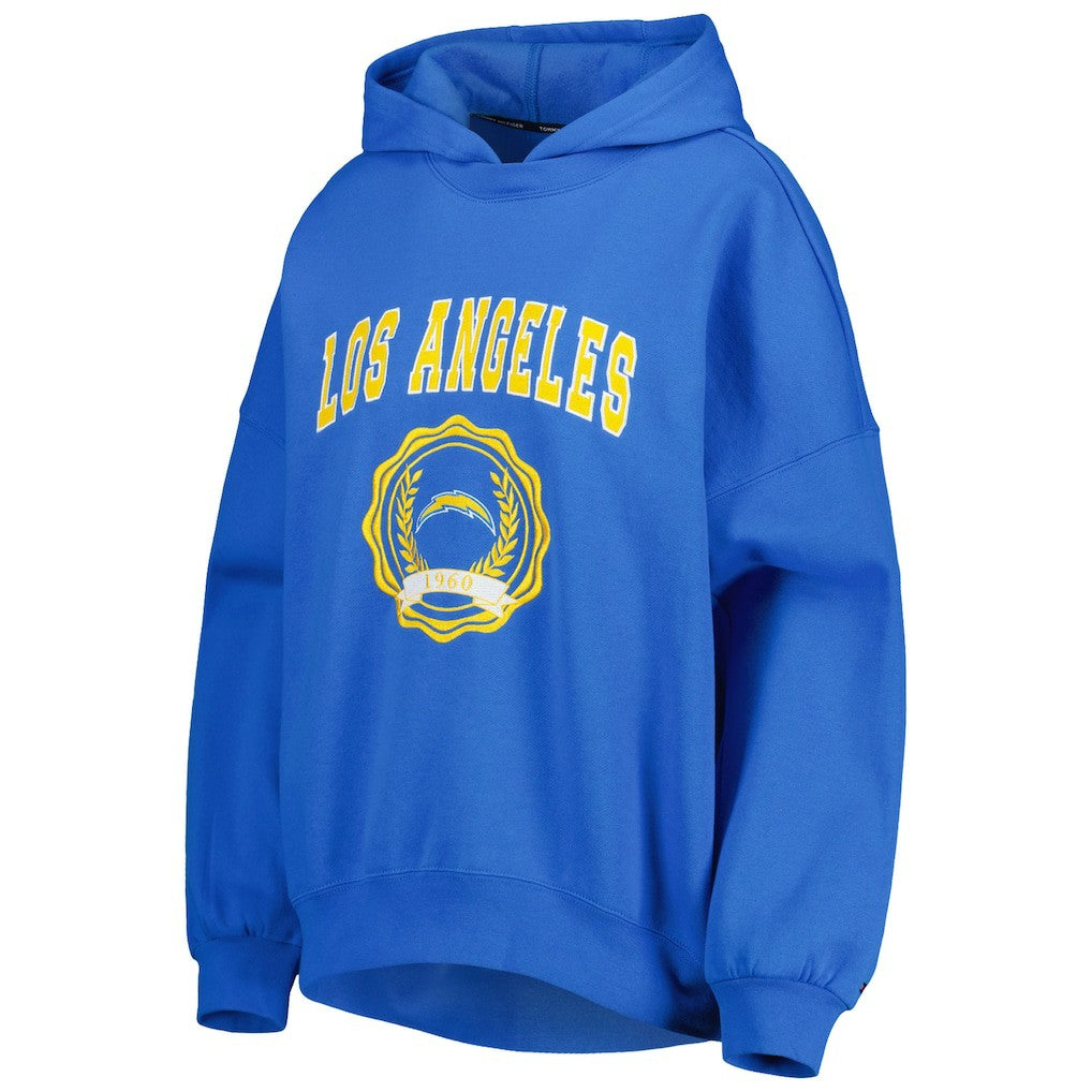 Los Angeles Chargers Tommy Hilfiger Women's Becca Drop Shoulder Pullover Hoodie - Powder Blue discount
