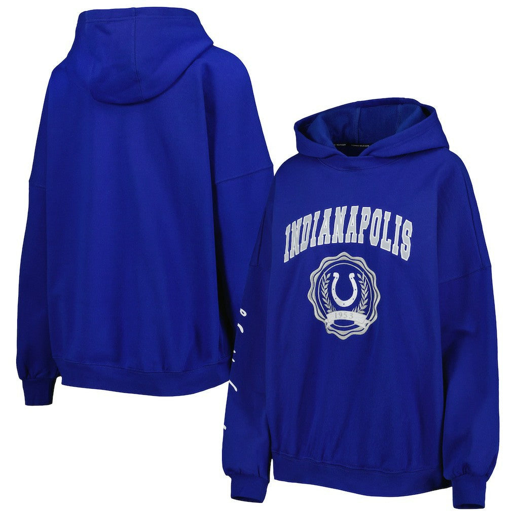 Indianapolis Colts Tommy Hilfiger Women's Becca Drop Shoulder Pullover Hoodie - Royal online