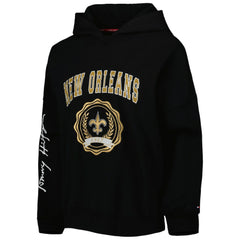 New Orleans Saints Tommy Hilfiger Women's Becca Drop Shoulder Pullover Hoodie - Black discount