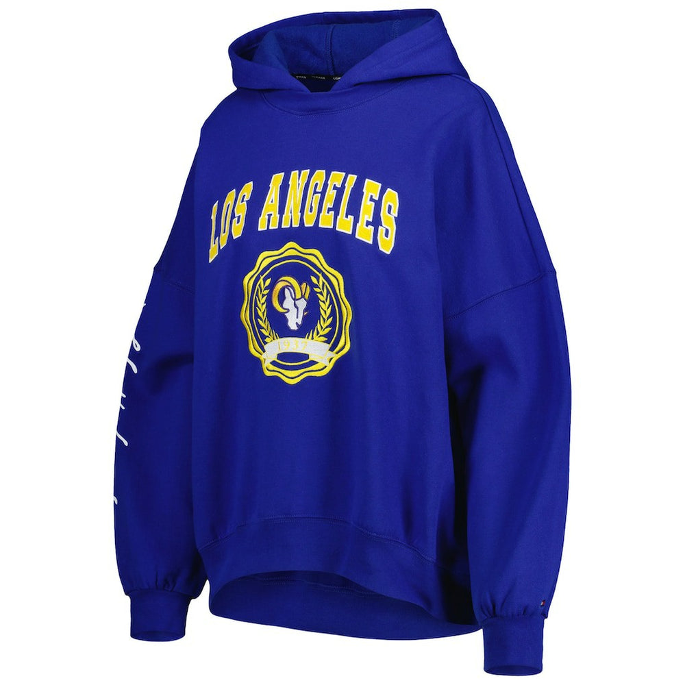 Los Angeles Rams Tommy Hilfiger Women's Becca Drop Shoulder Pullover Hoodie - Royal on sale