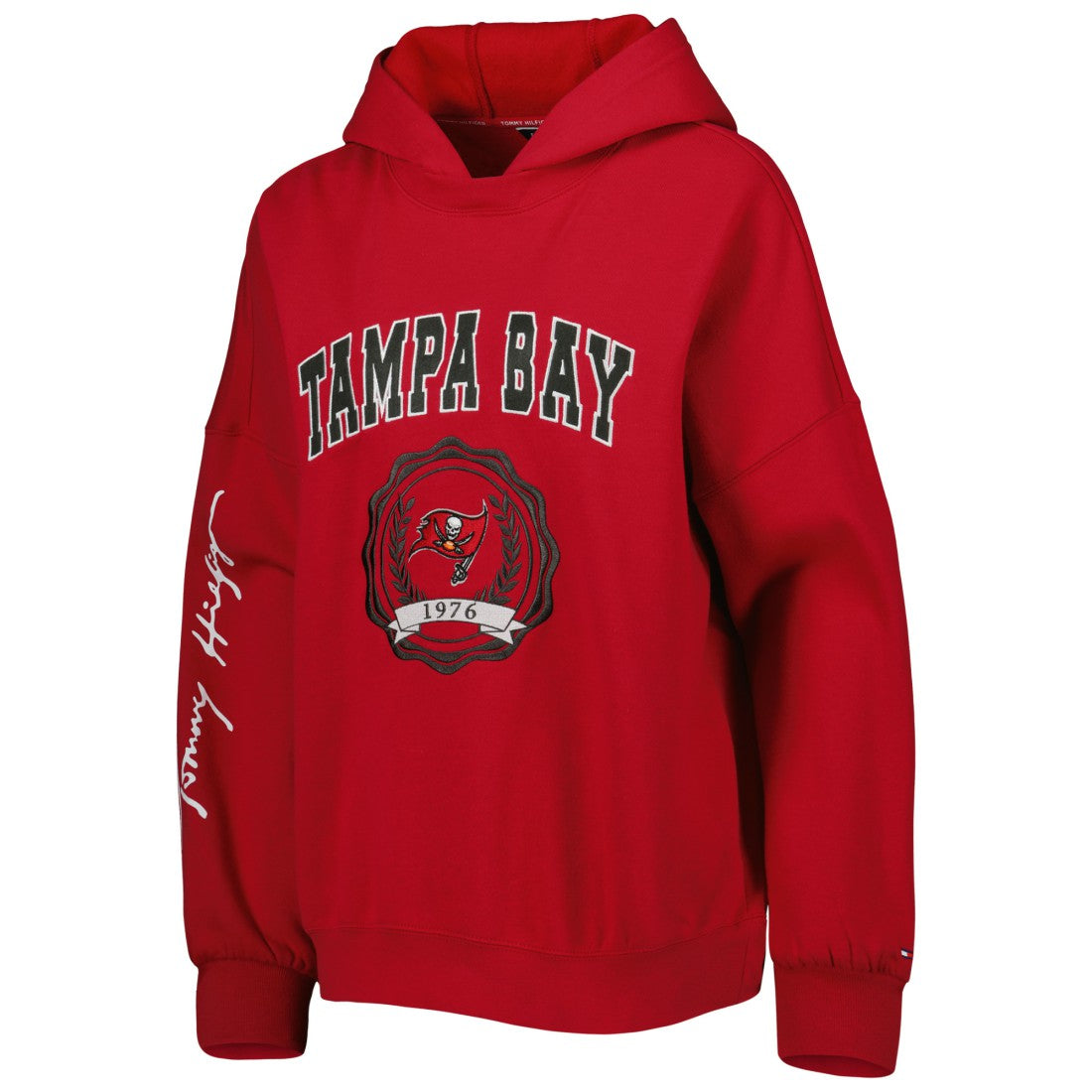 Tampa Bay Buccaneers Tommy Hilfiger Women's Becca Drop Shoulder Pullover Hoodie - Red outlet