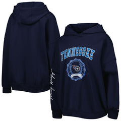 Tennessee Titans Tommy Hilfiger Women's Becca Drop Shoulder Pullover Hoodie - Navy cheap