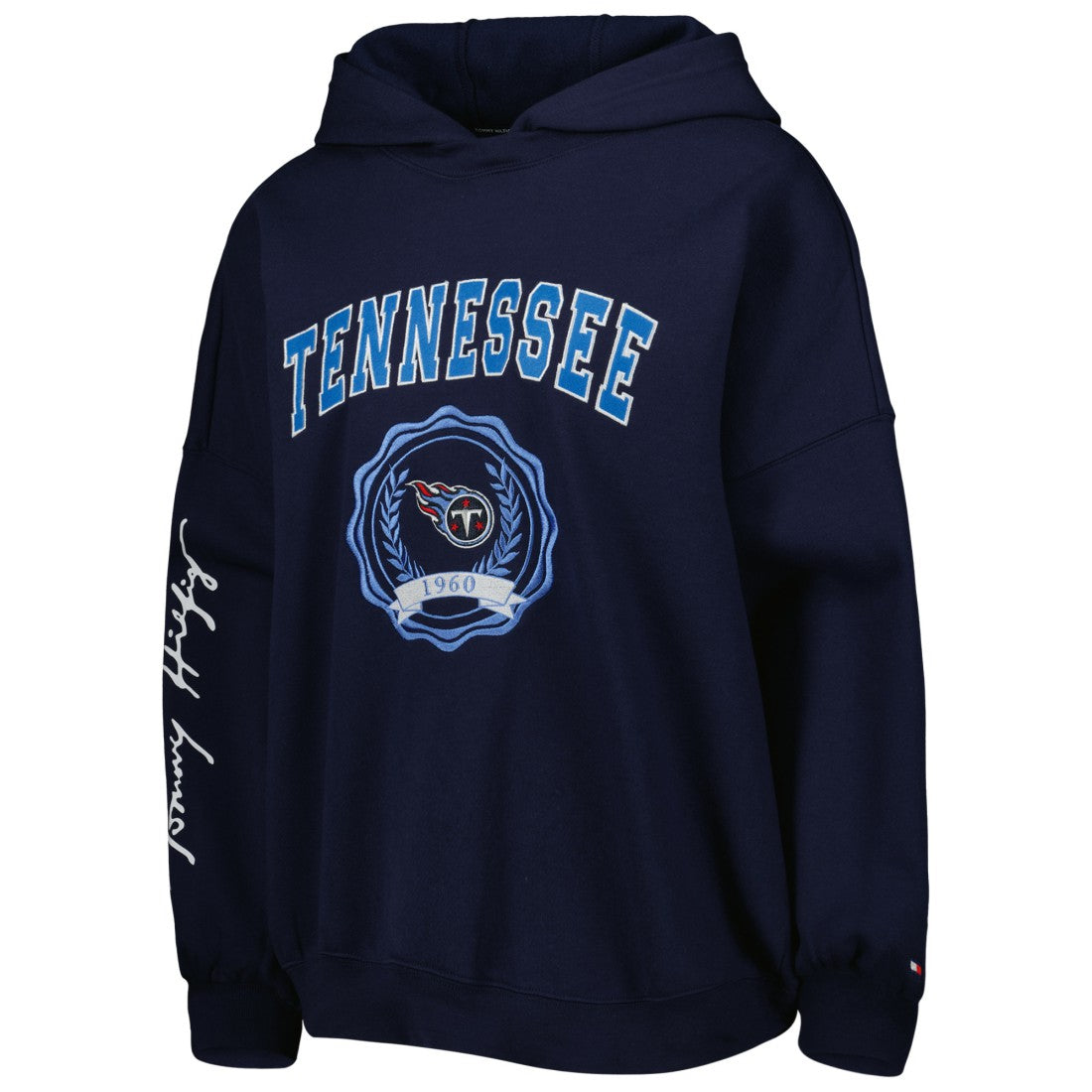 Tennessee Titans Tommy Hilfiger Women's Becca Drop Shoulder Pullover Hoodie - Navy cheap