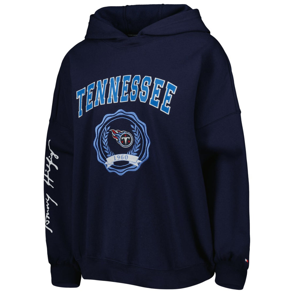 Tennessee Titans Tommy Hilfiger Women's Becca Drop Shoulder Pullover Hoodie - Navy cheap