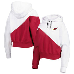 Arizona Cardinals DKNY Sport Women's Bobbi Color Blocked Pullover Hoodie - White/Cardinal discount