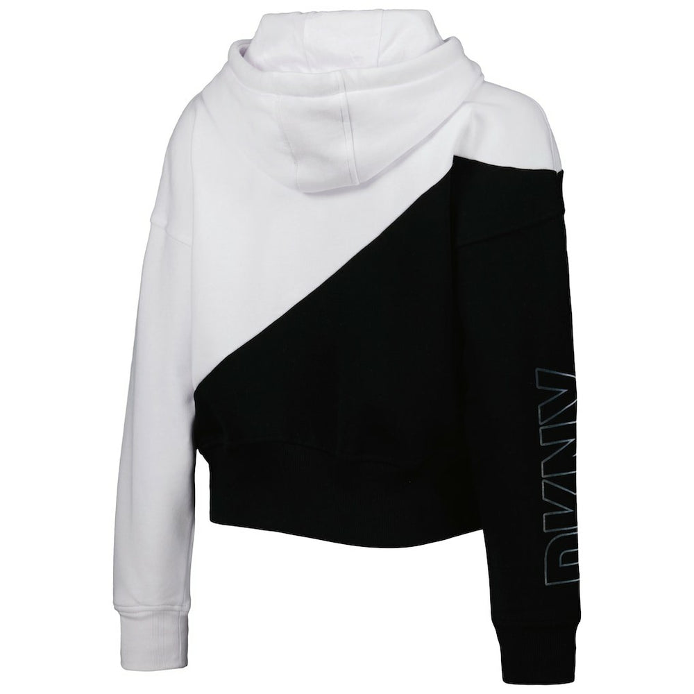 New Orleans Saints DKNY Sport Women's Bobbi Color Blocked Pullover Hoodie - White/Black cheap