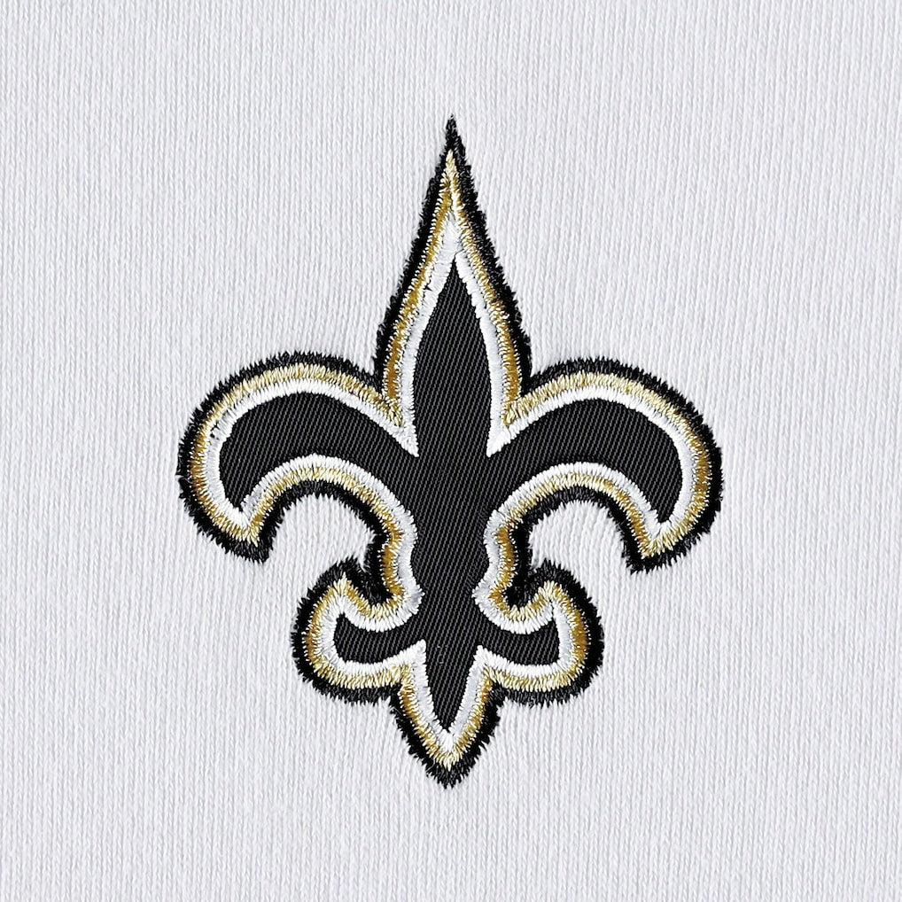 New Orleans Saints DKNY Sport Women's Bobbi Color Blocked Pullover Hoodie - White/Black cheap