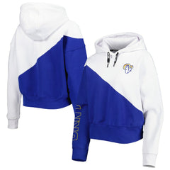 Los Angeles Rams DKNY Sport Women's Bobbi Color Blocked Pullover Hoodie - White/Royal outlet