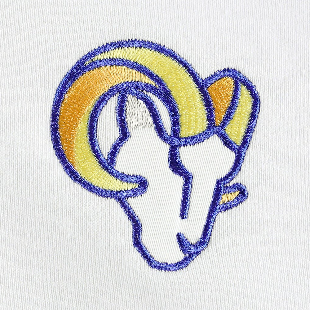 Los Angeles Rams DKNY Sport Women's Bobbi Color Blocked Pullover Hoodie - White/Royal outlet