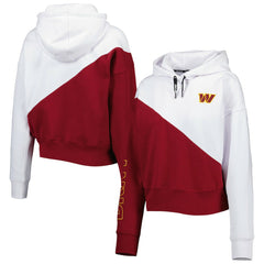 Washington Commanders DKNY Sport Women's Bobbi Color Blocked Pullover Hoodie - White/Burgundy cheap