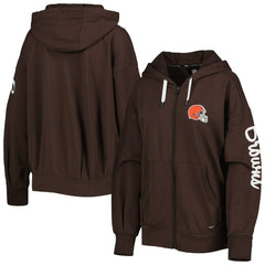 Cleveland Browns MSX by Michael Strahan Women's Emerson Lightweight Full-Zip Hoodie - Brown cheap