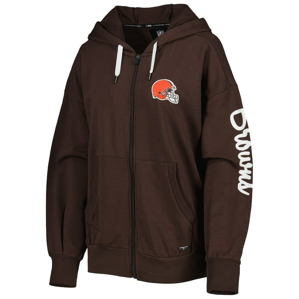 Cleveland Browns MSX by Michael Strahan Women's Emerson Lightweight Full-Zip Hoodie - Brown cheap