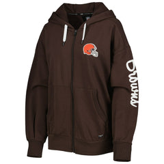 Cleveland Browns MSX by Michael Strahan Women's Emerson Lightweight Full-Zip Hoodie - Brown cheap