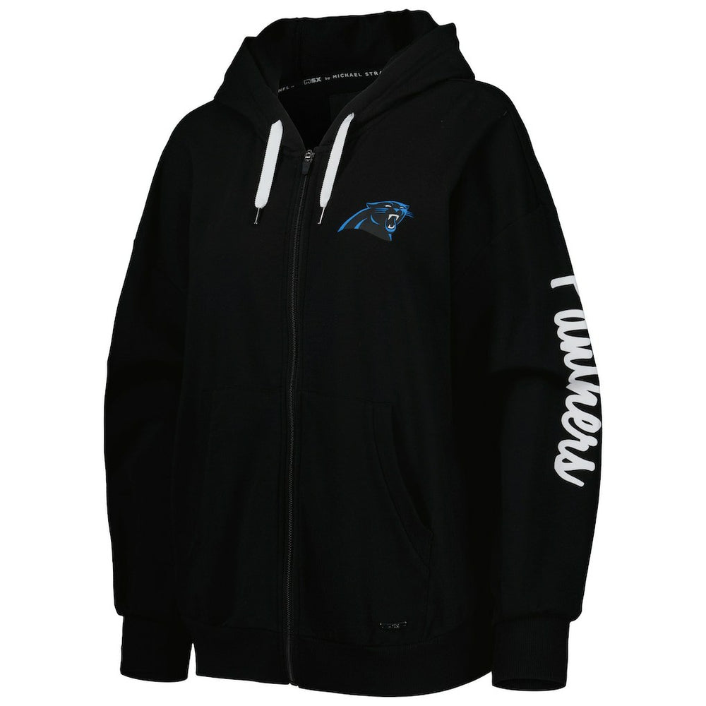Carolina Panthers MSX by Michael Strahan Women's Emerson Lightweight Full-Zip Hoodie - Black cheap