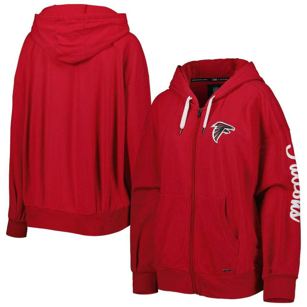 Atlanta Falcons MSX by Michael Strahan Women's Emerson Lightweight Full-Zip Hoodie - Red outlet