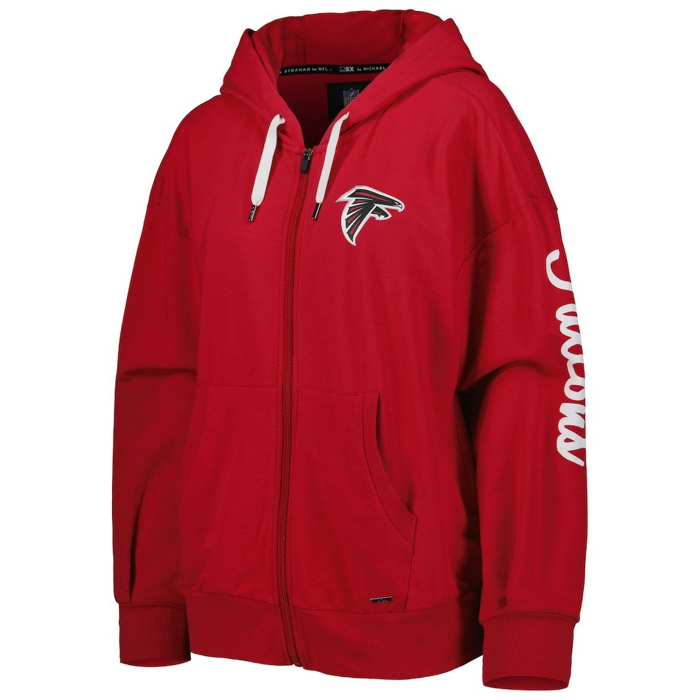 Atlanta Falcons MSX by Michael Strahan Women's Emerson Lightweight Full-Zip Hoodie - Red outlet