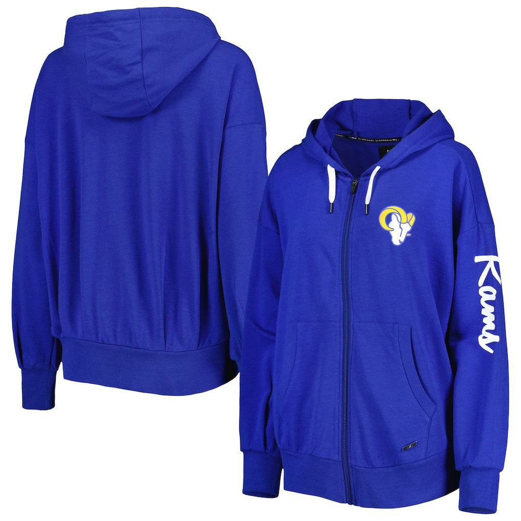 Los Angeles Rams MSX by Michael Strahan Women's Emerson Lightweight Full-Zip Hoodie - Royal for sale