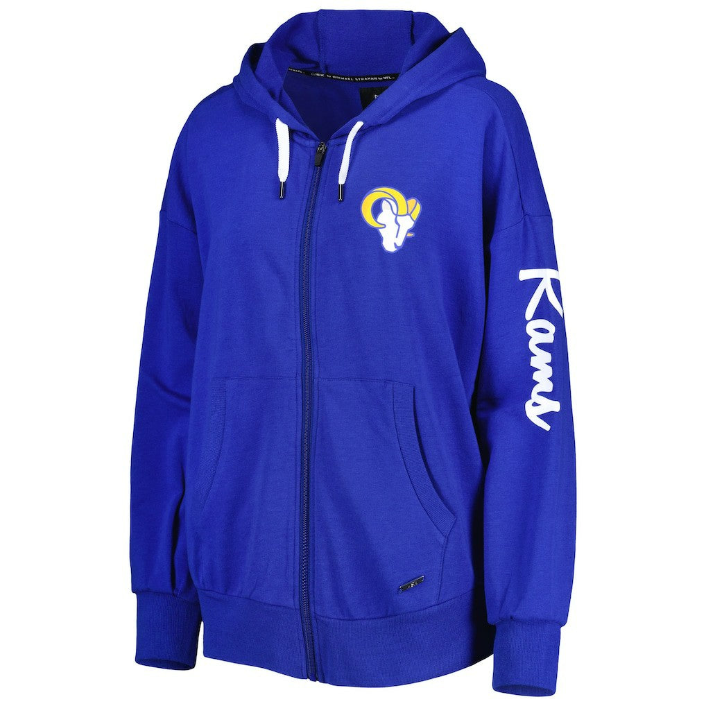 Los Angeles Rams MSX by Michael Strahan Women's Emerson Lightweight Full-Zip Hoodie - Royal for sale