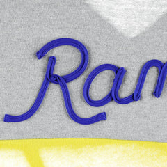 Los Angeles Rams Touch Women's Outfield Deep V-Back Waist Length Pullover Sweatshirt - Heather Gray/Royal discount