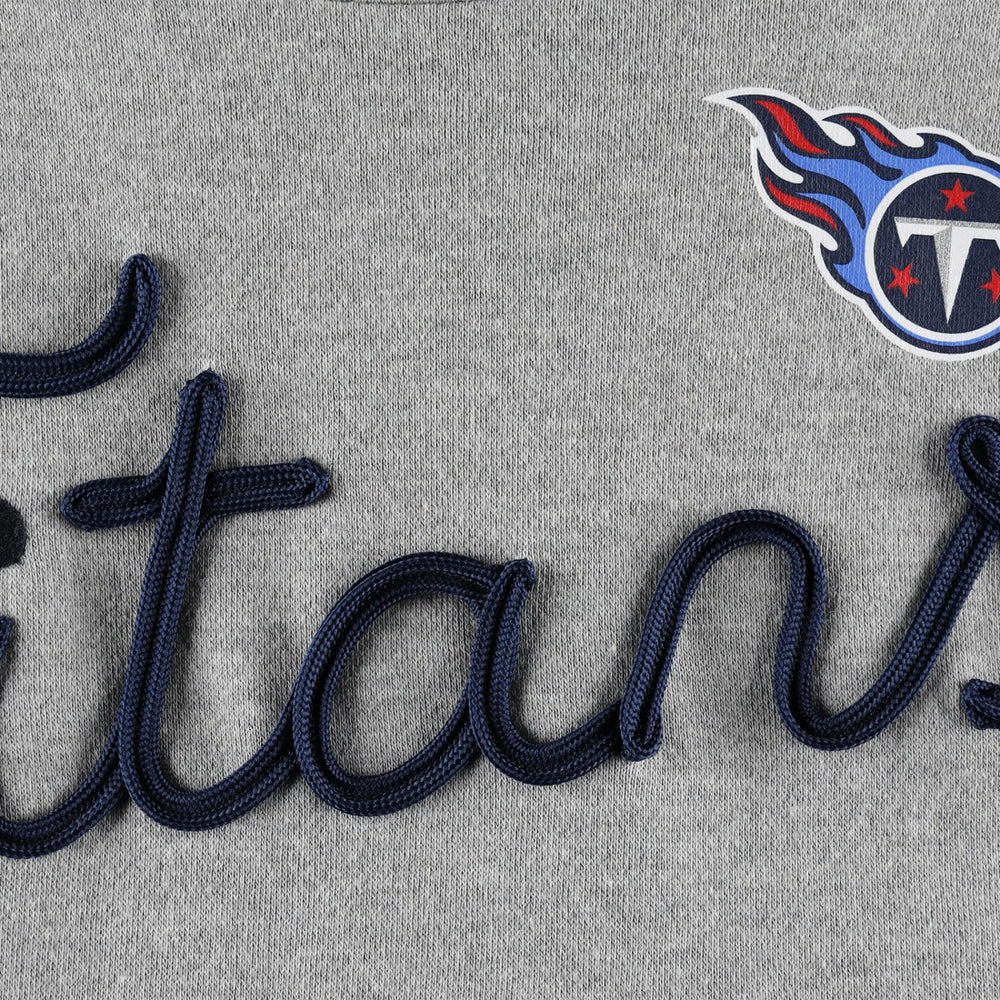 Tennessee Titans Touch Women's Outfield Deep V-Back Waist Length Pullover Sweatshirt - Heather Gray/Navy sale