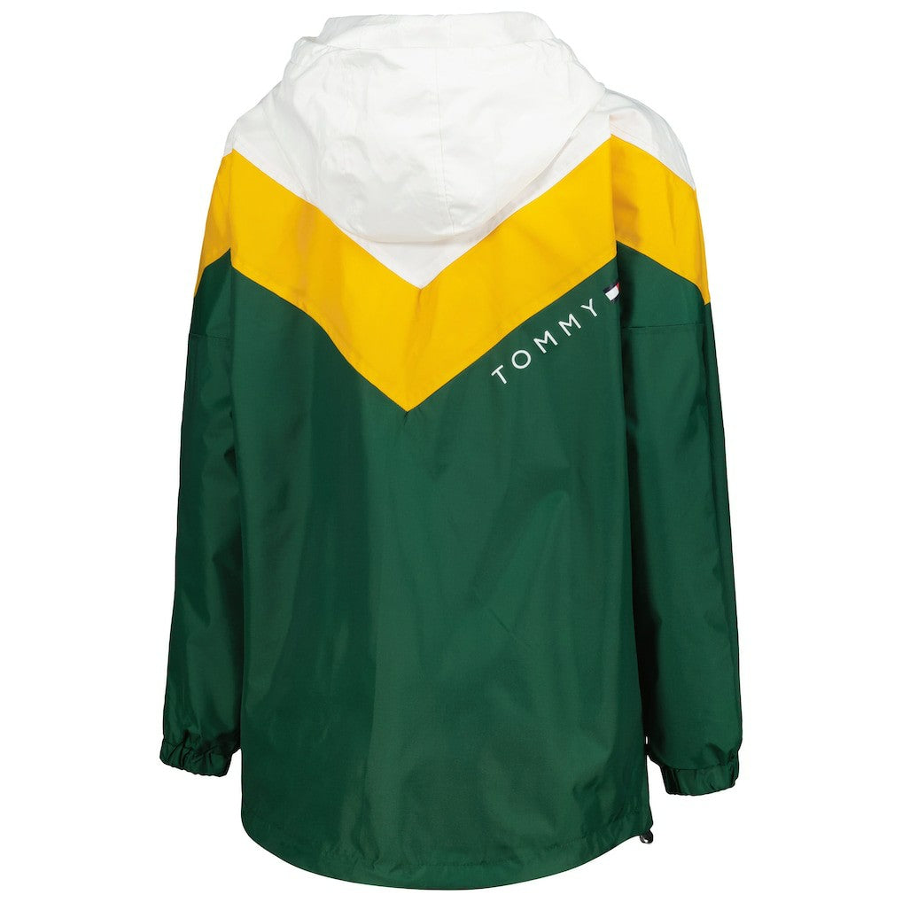 Green Bay Packers Tommy Hilfiger Women's Staci Half-Zip Hoodie Windbreaker Jacket - White/Gold online