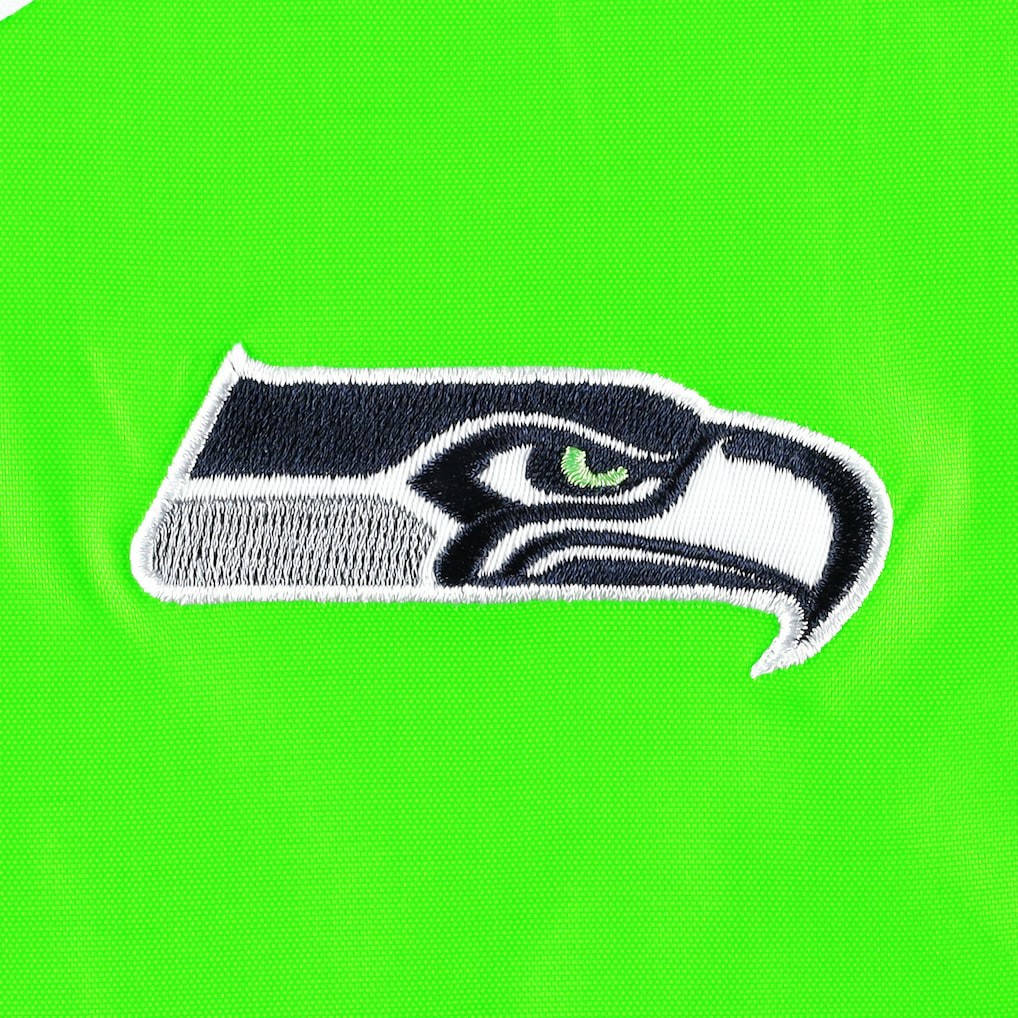 Seattle Seahawks Tommy Hilfiger Women's Staci Half-Zip Hoodie Windbreaker Jacket - White/Neon Green discount