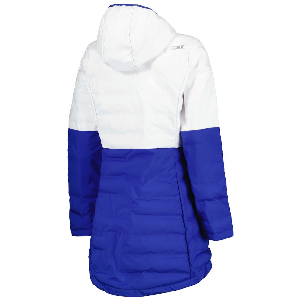 Los Angeles Rams MSX by Michael Strahan Women's Willow Quilted Hoodie Full-Zip Jacket - White/Royal outlet