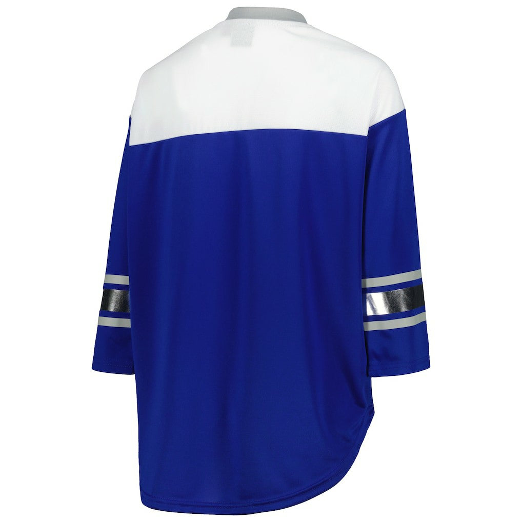Indianapolis Colts G-III 4Her by Carl Banks Women's Double Team 3/4-Sleeve Lace-Up T-Shirt - Royal/White online