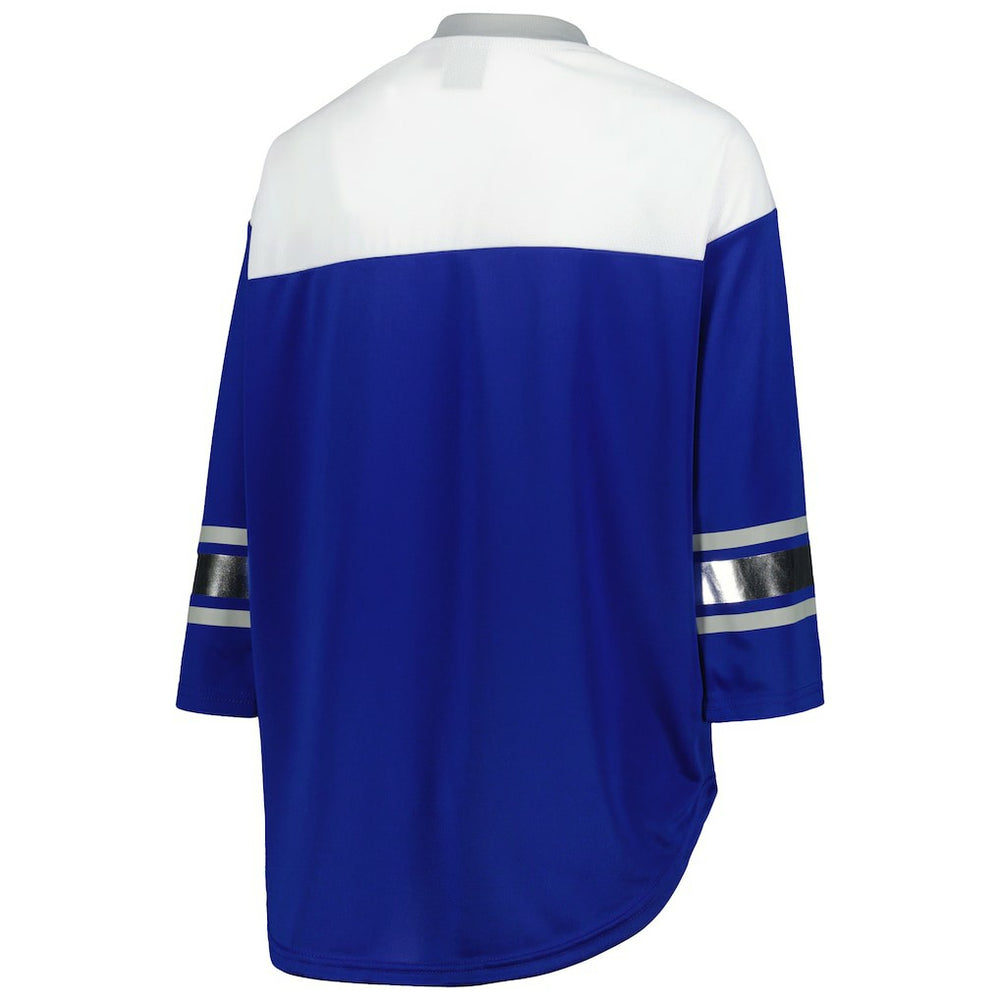 Indianapolis Colts G-III 4Her by Carl Banks Women's Double Team 3/4-Sleeve Lace-Up T-Shirt - Royal/White online