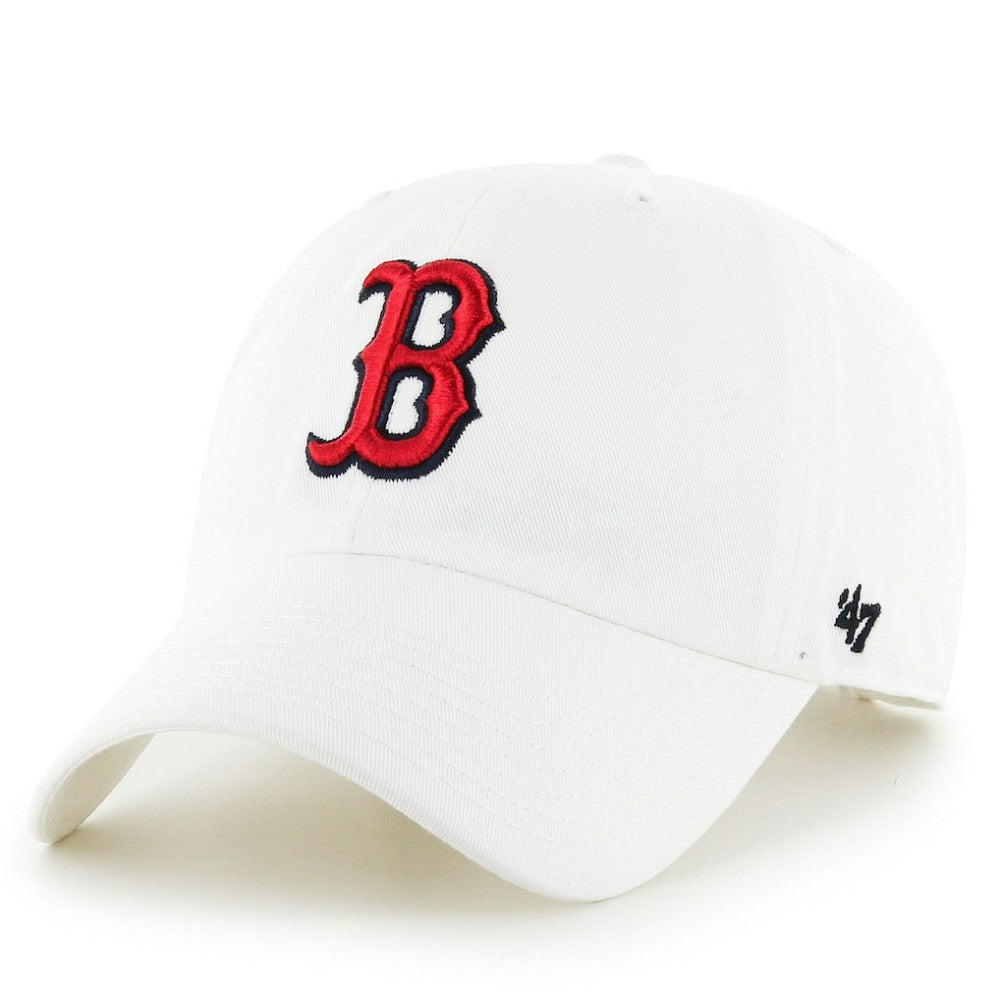 Boston Red Sox Team Logo Clean Up Adjustable Hat White