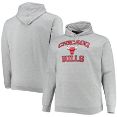Chicago Bulls Big & Tall Heart & Soul Pullover Hoodie - Heathered Gray shop